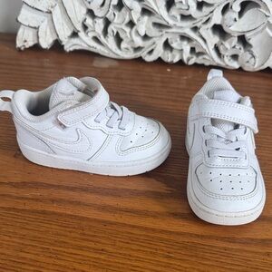 Kids White Nike Air Force 1 Sneakers